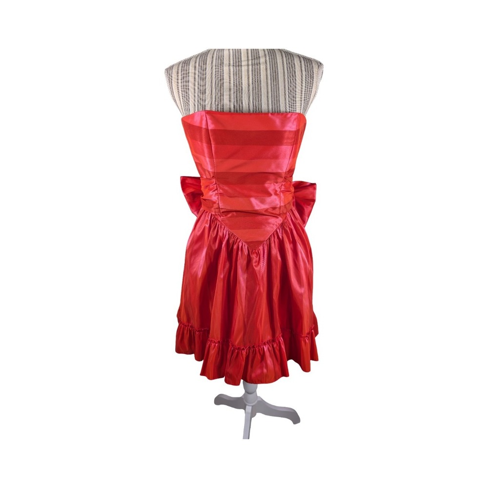 Betsy Johnson Magenta Pink And Red Candy Striper Strapless Evening Dress Size 4
